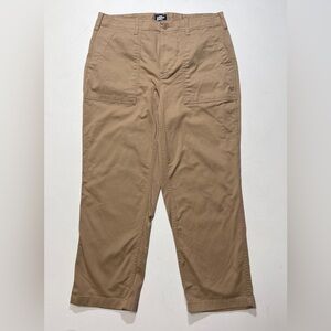 Lands End Mid Rise Straight-Leg Pants Women's Size 14P Khaki Color